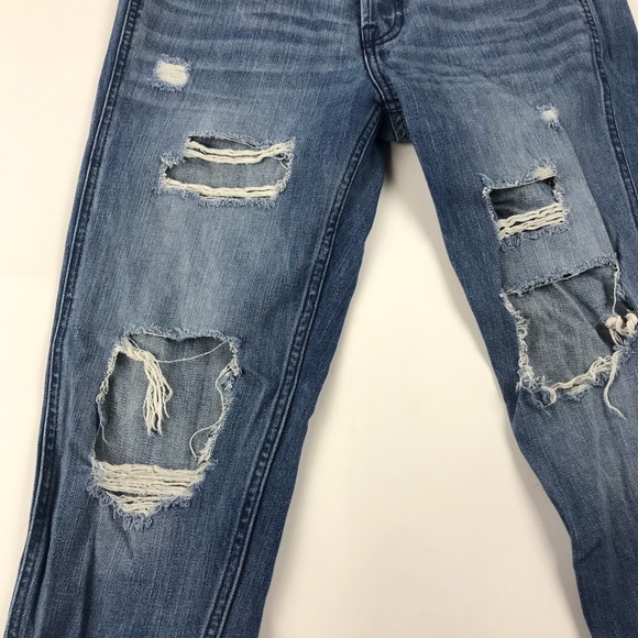 Hollister Button Fly Destroyed Boyfriend Jeans - Picture 2 of 8